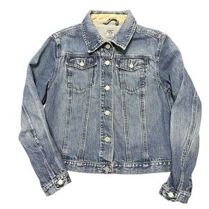 GAP Factory Blue 100% Cotton Denim Jean Jacket Full Button Down Size Medium